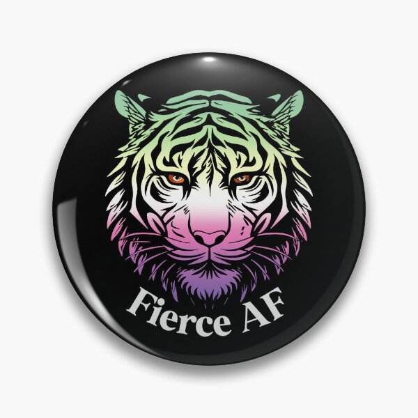 Item preview, Fierce AF Tiger with Genderfae Flag Colors, Genderdoe Flag Design designed and sold by Travelslightly.