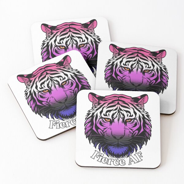 Item preview, Fierce AF Tiger with Genderfluid Flag Colors, Genderfluid Flag Design designed and sold by Travelslightly.