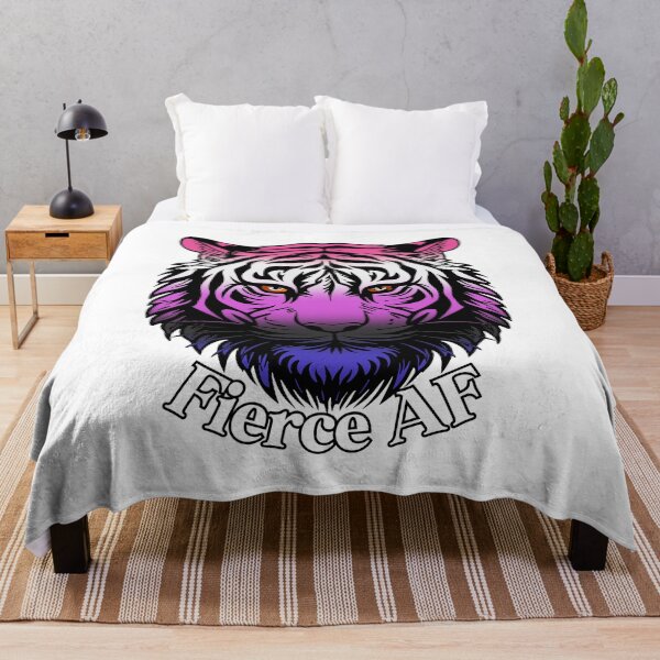 Item preview, Fierce AF Tiger with Genderfluid Flag Colors, Genderfluid Flag Design designed and sold by Travelslightly.