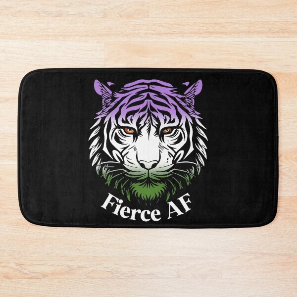 Item preview, Fierce AF Tiger with Genderqueer Flag Colors, Genderqueer Flag Design designed and sold by Travelslightly.