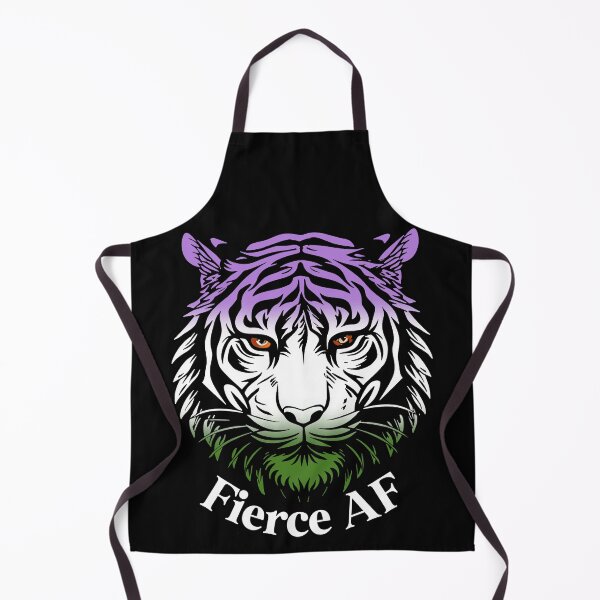 Item preview, Fierce AF Tiger with Genderqueer Flag Colors, Genderqueer Flag Design designed and sold by Travelslightly.