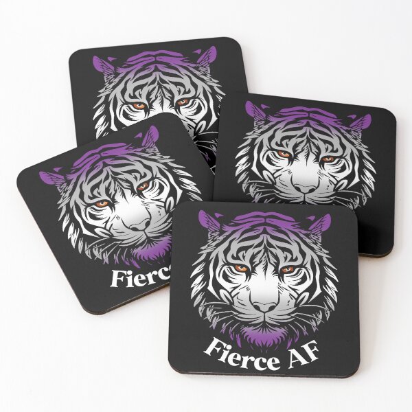 Item preview, Fierce AF Tiger with Graysexual Flag Colors, Greysexual Flag Design designed and sold by Travelslightly.