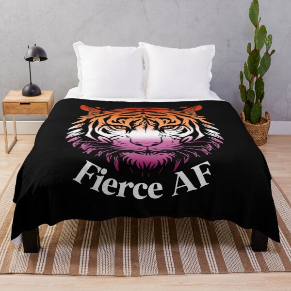 Item preview, Fierce AF Tiger with Lesbian Flag Colors, Lesbian Flag Design designed and sold by Travelslightly.