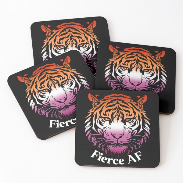 Item preview, Fierce AF Tiger with Lesbian Flag Colors, Lesbian Flag Design designed and sold by Travelslightly.