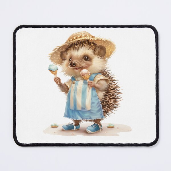 Item preview, Hedgehog in Blue Eating Ice Cream designed and sold by MoonlakeDesigns.