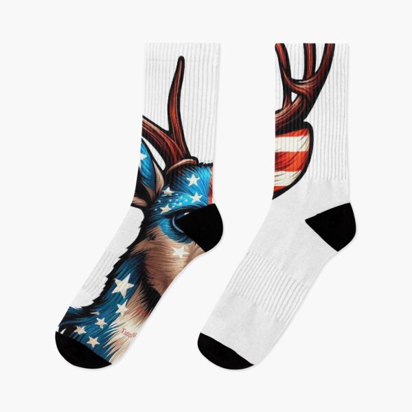 Item preview, Patriotic Tatted Deer with Heterochromia designed and sold by TattedWolf.
