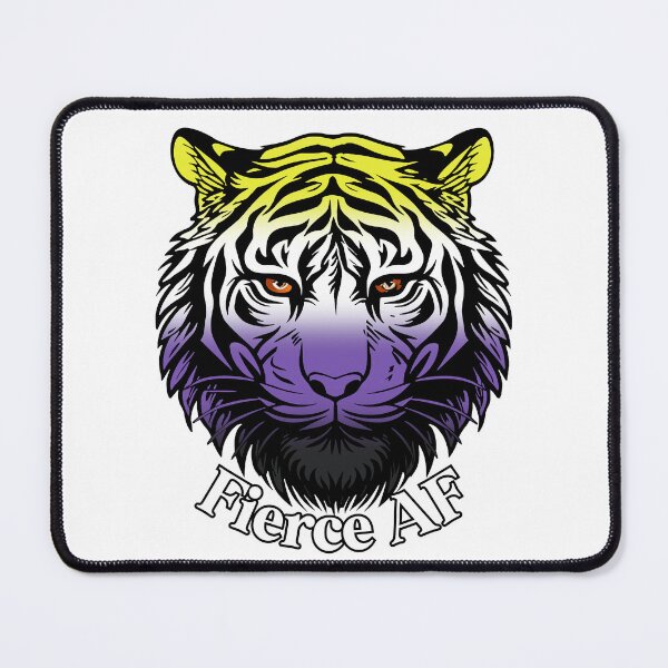 Item preview, Fierce AF Tiger with Nonbinary Flag Colors, Enby Flag Design designed and sold by Travelslightly.