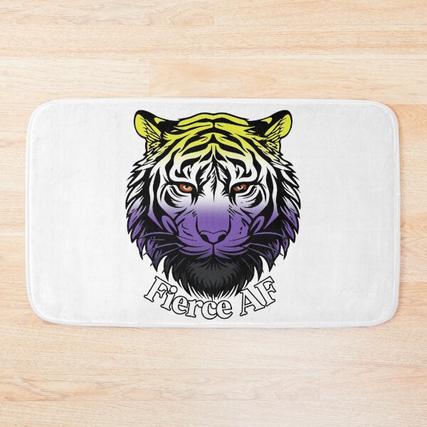 Item preview, Fierce AF Tiger with Nonbinary Flag Colors, Enby Flag Design designed and sold by Travelslightly.