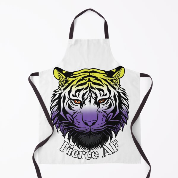 Item preview, Fierce AF Tiger with Nonbinary Flag Colors, Enby Flag Design designed and sold by Travelslightly.
