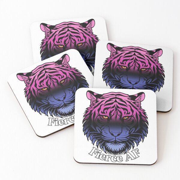 Item preview, Fierce AF Tiger with Omnisexual Flag Colors, Omni Flag Design designed and sold by Travelslightly.