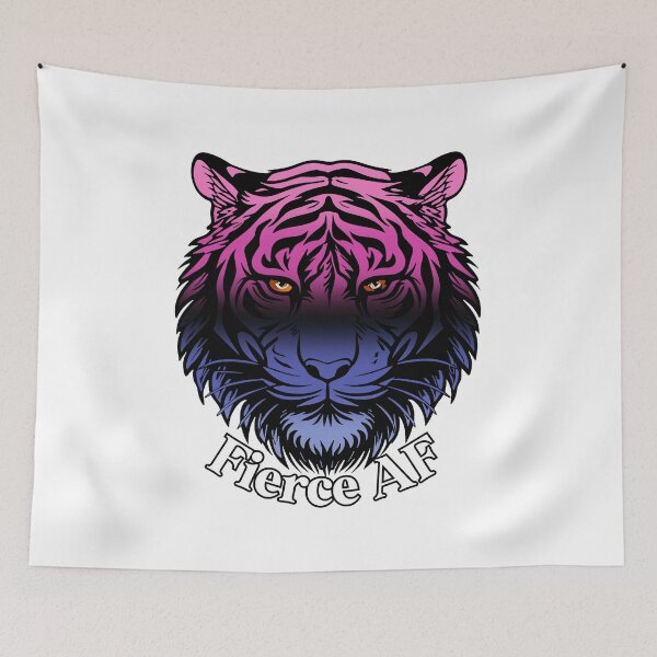 Item preview, Fierce AF Tiger with Omnisexual Flag Colors, Omni Flag Design designed and sold by Travelslightly.