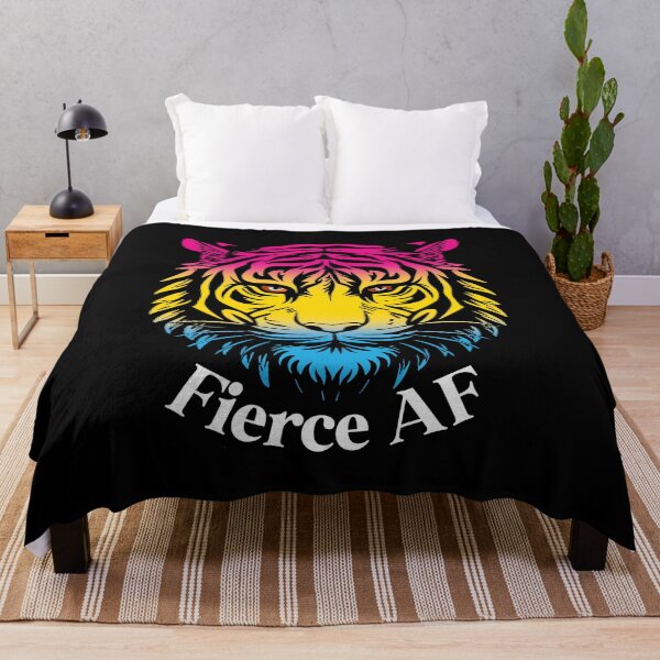 Item preview, Fierce AF Tiger with Pansexual Flag Colors, Pan Flag Design designed and sold by Travelslightly.