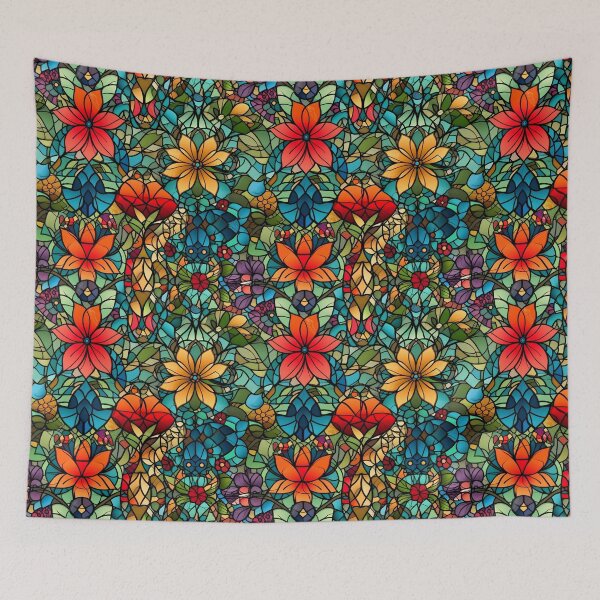 Item preview, Vibrant stained glass floral designed and sold by Windy-market.