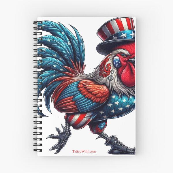Item preview, Patriotic Tatted Rooster designed and sold by TattedWolf.