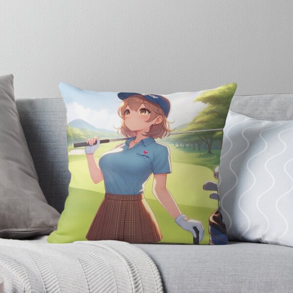 Item preview, Cute Anime girl playing golf, Pretty girl holding golf club, Beautiful sports female golfer   designed and sold by SGVisionary.