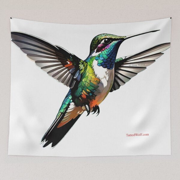 Item preview, Colorful Bee Hummingbird designed and sold by TattedWolf.