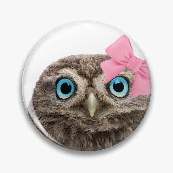 Item preview, owl wearing pink bow designed and sold by SillyLittleSnek.