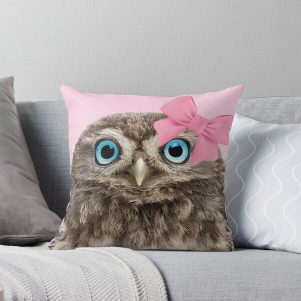 Item preview, owl wearing pink bow designed and sold by SillyLittleSnek.