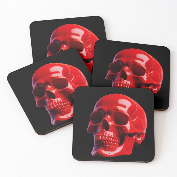 Item preview, Red Shining, Skull, Black Background, Big pattern designed and sold by GaborSkeleton.