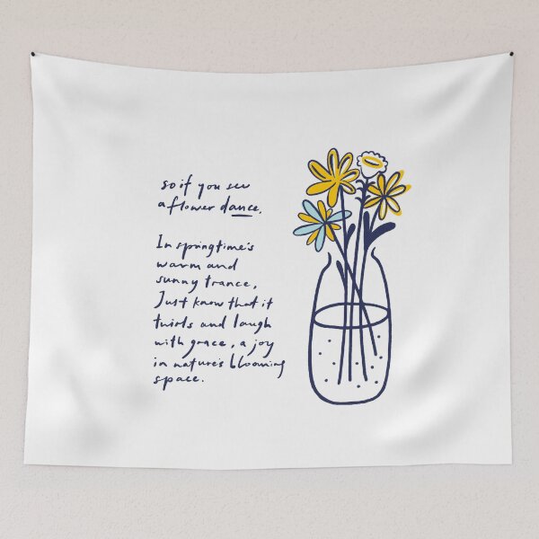 Item preview, A Flower Poem- Navy Blue designed and sold by houseoffami.