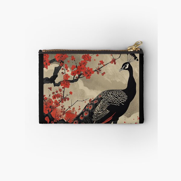 Item preview, Redscale Peacock with Cherry Blossoms Illustration designed and sold by OccultDreams.