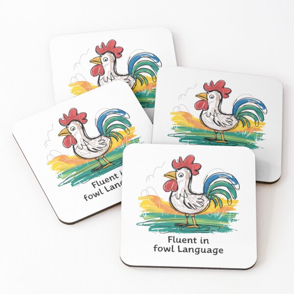Item preview, Fowl Language, FunnyFits70, Funny, Humor, Swear, farm, rooster, hens, coop, animals, barn, sticker designed and sold by FunnyFits70.