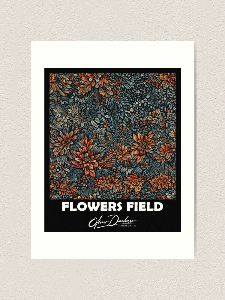 Aperçu 1 sur 3. Impression artistique avec l'œuvre Flowers field 68 créée et vendue par oduchossoir.