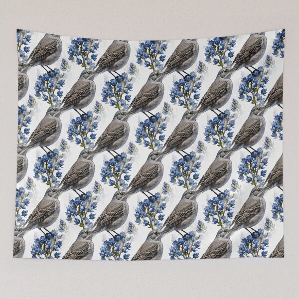 Item preview, Northern Mockingbird Surrounded By Lupins Pattern designed and sold by taiche.