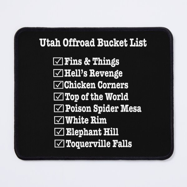 Item preview, Utah 4x4 Off Road Bucket List, White Text designed and sold by MMc Buck.