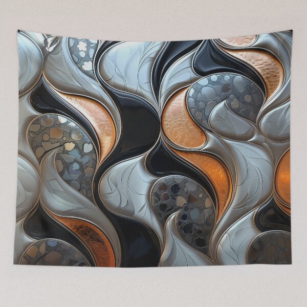 Item preview, Abstract design in black, grey and bronze colours designed and sold by Print2Harbor.