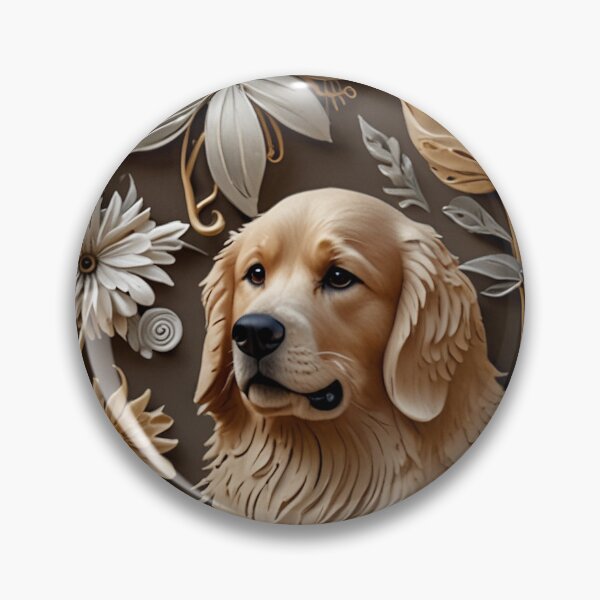 Item preview, Golden Retriever dog floral designed and sold by CraftFabrica.