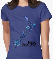 Flüssiges Neuseeland Tailliertes T-Shirt für Frauen