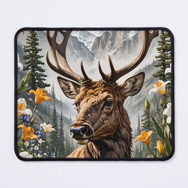 Item preview, Utahn Mountain Elk Surrounded By Sego Lily Flowers designed and sold by taiche.