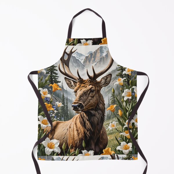 Item preview, Utahn Mountain Elk Surrounded By Sego Lily Flowers designed and sold by taiche.