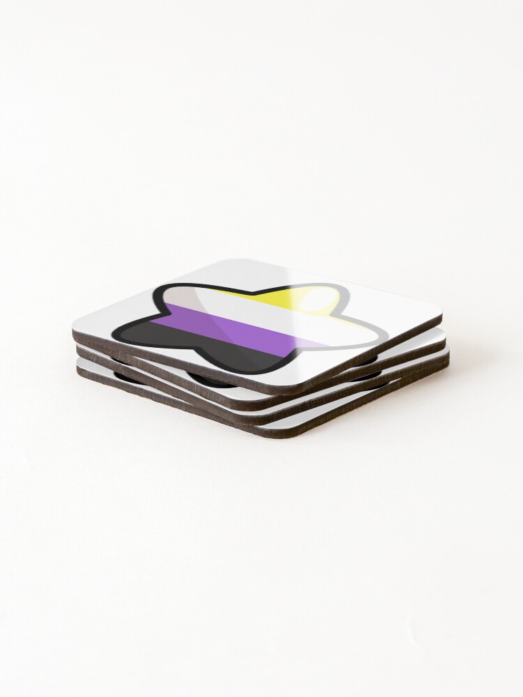 Thumbnail 4 of 5, Coasters (Set of 4), Nonbinary Star designed and sold by SpringHeartArts.