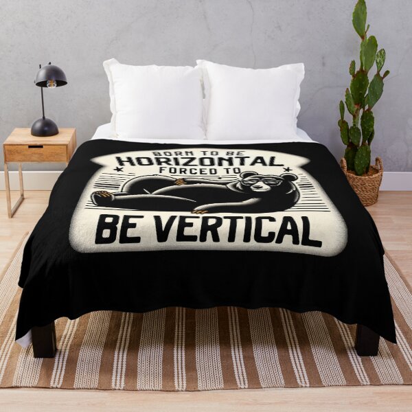 Item preview, Born To Be Horizontal Forced To Be Vertical Funny Bear designed and sold by Chmielayka.