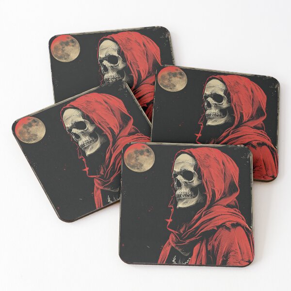 Item preview, Red Cloaked Grim Reaper Illustration designed and sold by OccultDreams.
