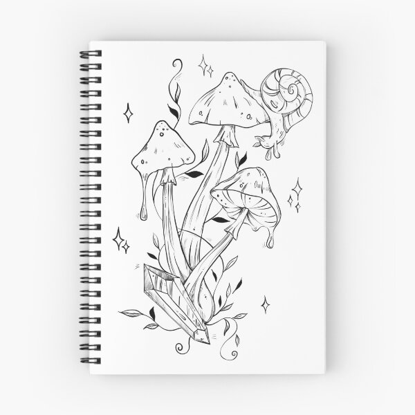 Item preview, Mysterious mushrooms with snail and magic crystal - witchy illustration designed and sold by tanyatej.