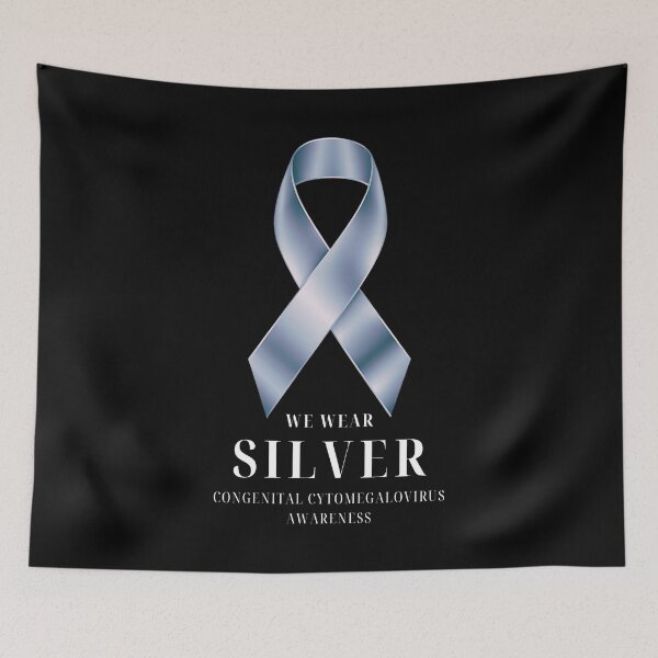 Item preview, Silver Ribbon for Congenital Cytomegalovirus Awareness designed and sold by Taans-Creation.