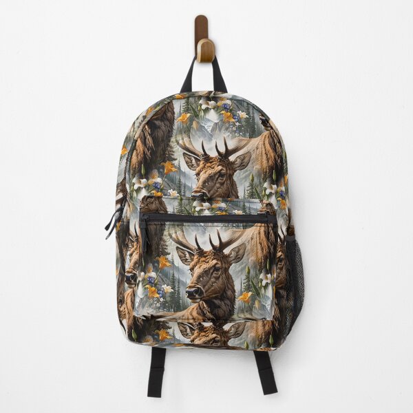 Item preview, Utahn Mountain Elk Surrounded By Sego Lily Flowers Pattern designed and sold by taiche.