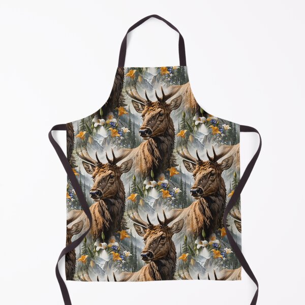 Item preview, Utahn Mountain Elk Surrounded By Sego Lily Flowers Pattern designed and sold by taiche.
