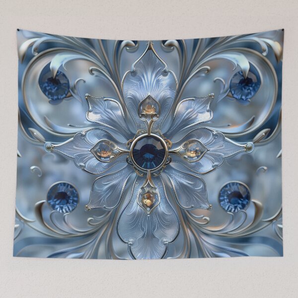 Item preview, Royal Pattern in Hues of Blue and Silver designed and sold by Print2Harbor.
