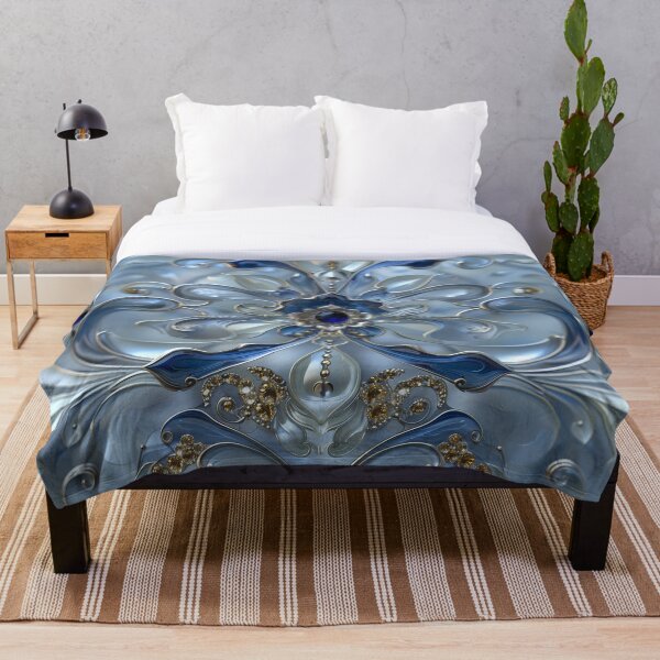 Artikelvorschau, Kopie des königlichen Musters in Blau- und Silbertönen v.2 entworfen und verkauft von Print2Harbor.