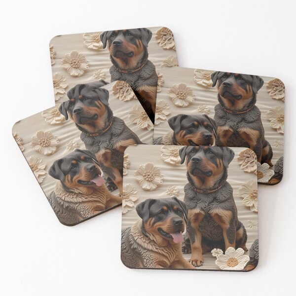 Item preview, Rottweiler dog floral designed and sold by CraftFabrica.