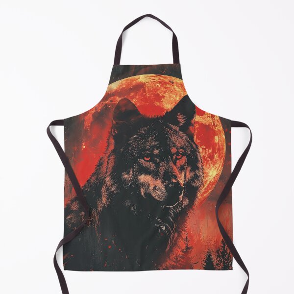 Item preview, Red Moon Timber Wolf Illustration designed and sold by OccultDreams.