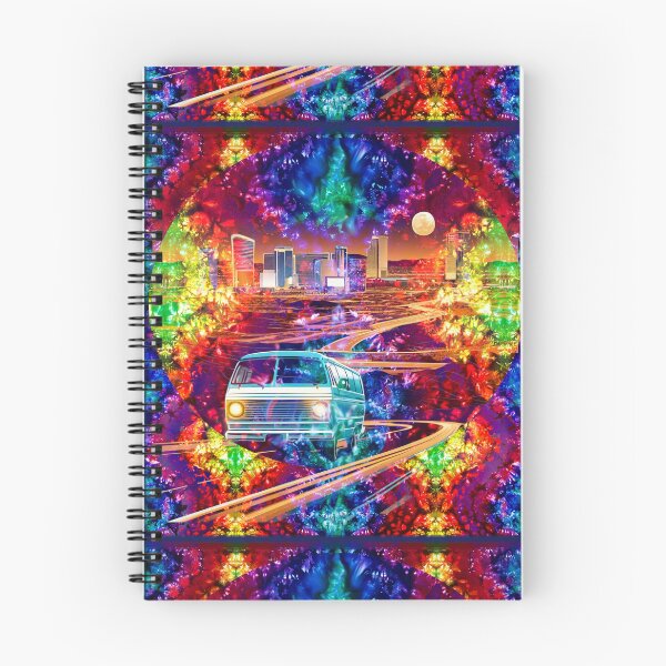Item preview, Hippy bus tie dye Trippy Vegas van highway  designed and sold by AuroraXGreen.