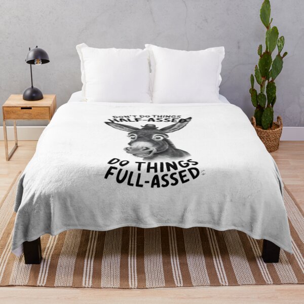 Item preview, Half Assed, FunnyFits70, Funny, Humor, Silly, Ass, Donkey, mule, animal, meme, comedy, designed and sold by FunnyFits70.
