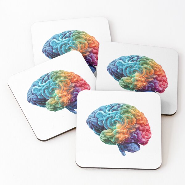 Item preview, Neurodivergent Colorful Mind - Abstract Rainbow Brain Art designed and sold by WatermelonPink.