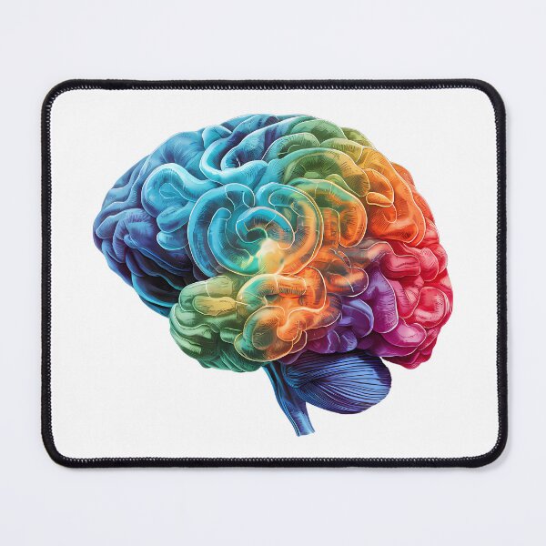 Item preview, Neurodivergent Colorful Mind - Abstract Rainbow Brain Art designed and sold by WatermelonPink.
