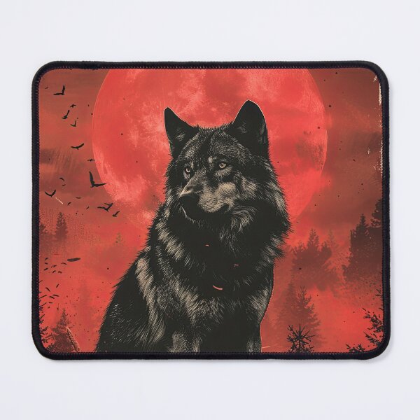 Item preview, Red Moon Timber Wolf Illustration (Variation) designed and sold by OccultDreams.